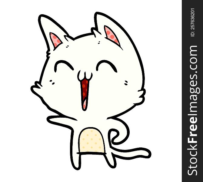 happy cartoon cat. happy cartoon cat