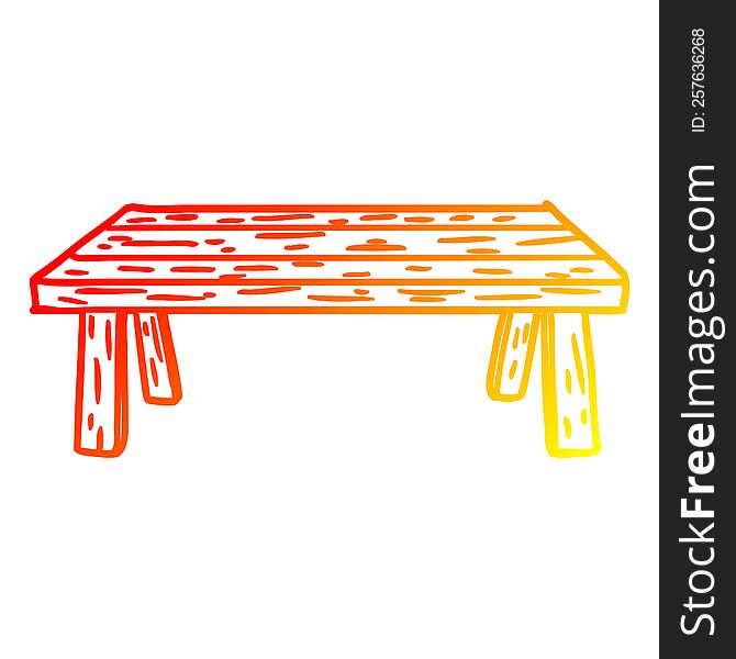 Warm Gradient Line Drawing Wooden Table
