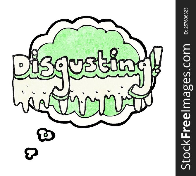 freehand drawn thought bubble textured cartoon disgusting symbol