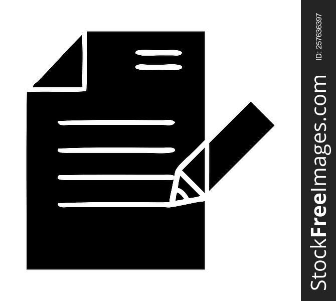 flat symbol of a of writing a document