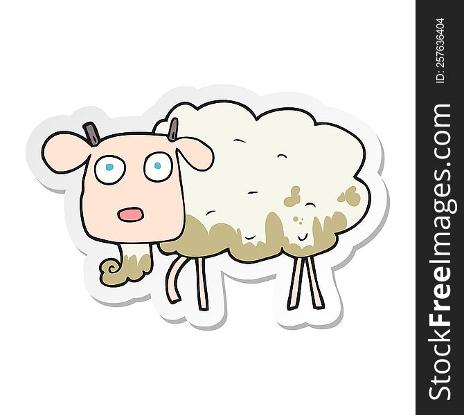 Sticker Of A Cartoon Muddy Goat