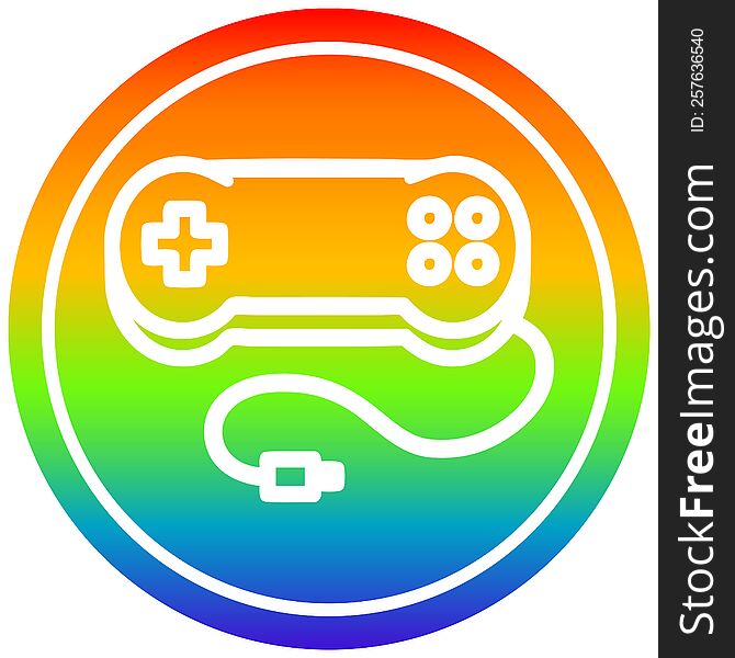 Console Game Controller Circular In Rainbow Spectrum