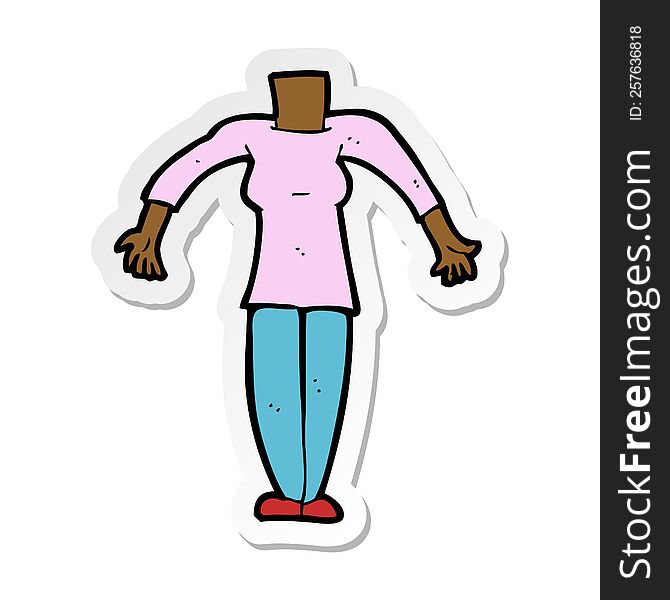 sticker of a cartoon female body