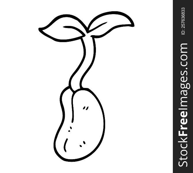 line drawing cartoon of a seedling