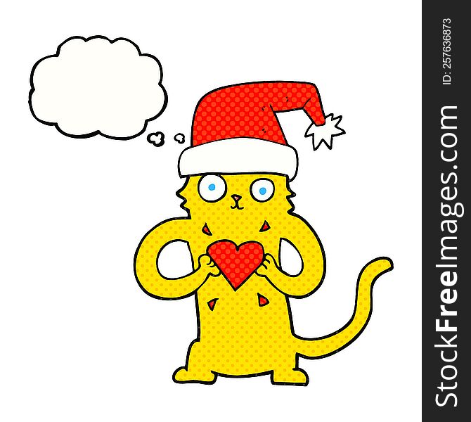 Thought Bubble Cartoon Cat Loving Christmas