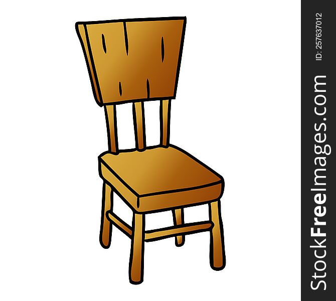 Gradient Cartoon Doodle Of A  Wooden Chair