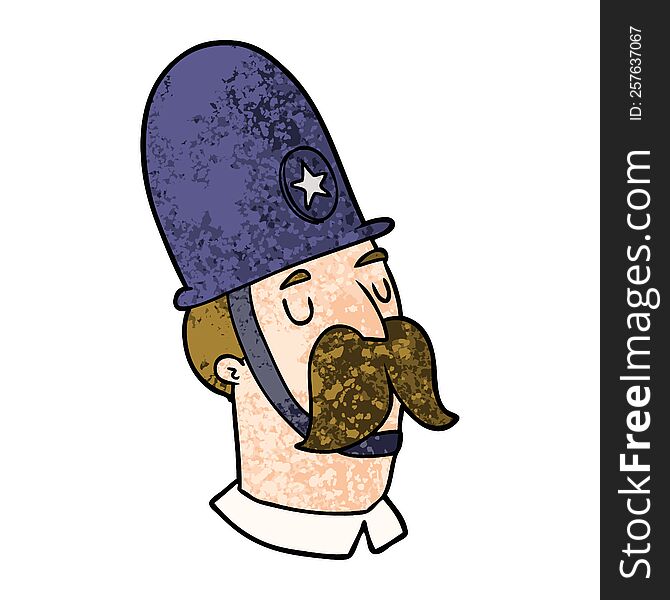 cartoon policeman with mustache. cartoon policeman with mustache