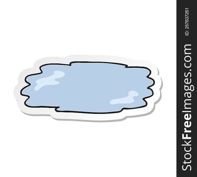 Sticker Of A Cartoon Puddle