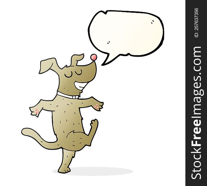 Speech Bubble Cartoon Dancing Dog