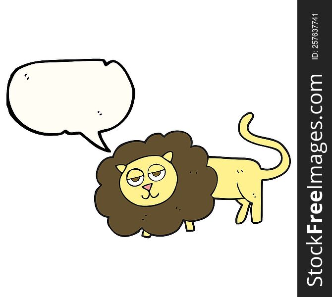 freehand drawn speech bubble cartoon lion