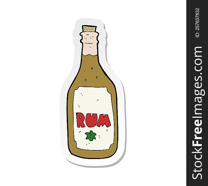 sticker of a cartoon rum bottle