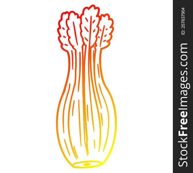 Warm Gradient Line Drawing Cartoon Vegetable
