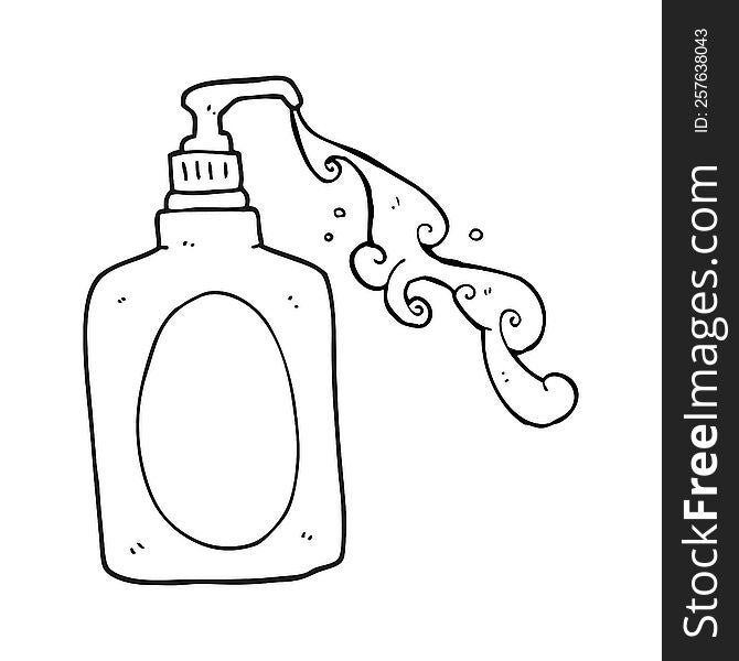 Black And White Cartoon Hand Soap Squirting