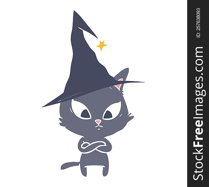 Halloween Flat Color Style Cartoon Cat