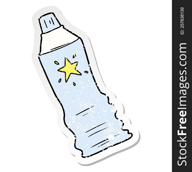 distressed sticker of a cartoon tube of sunscreen
