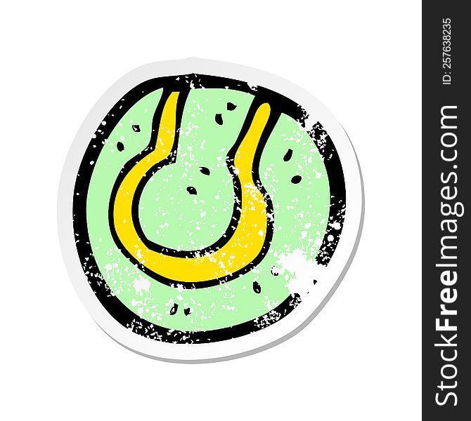 retro distressed sticker of a cartoon tennis ball