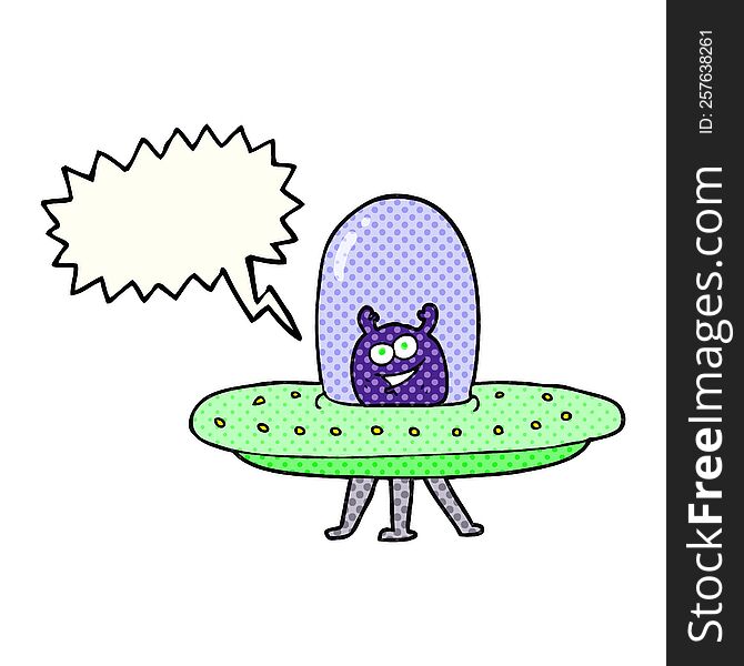 Comic Book Speech Bubble Cartoon Space Alien
