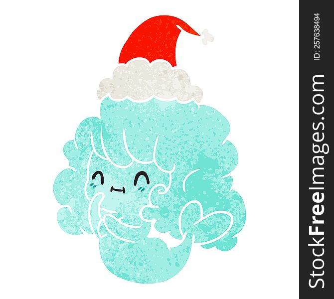 Christmas Retro Cartoon Of Kawaii Ghost