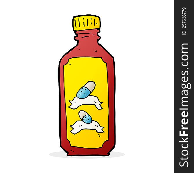 cartoon old bottle of pills