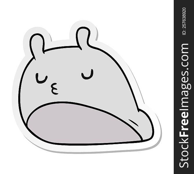 sticker cartoon illustration kawaii fat cute slug. sticker cartoon illustration kawaii fat cute slug