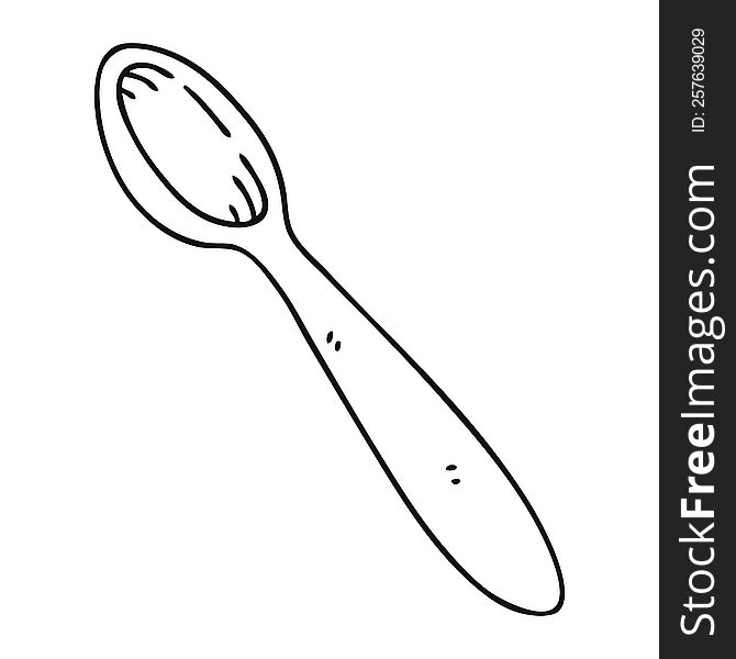 quirky line drawing cartoon wooden spoon