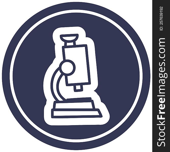 microscope and slide circular icon symbol