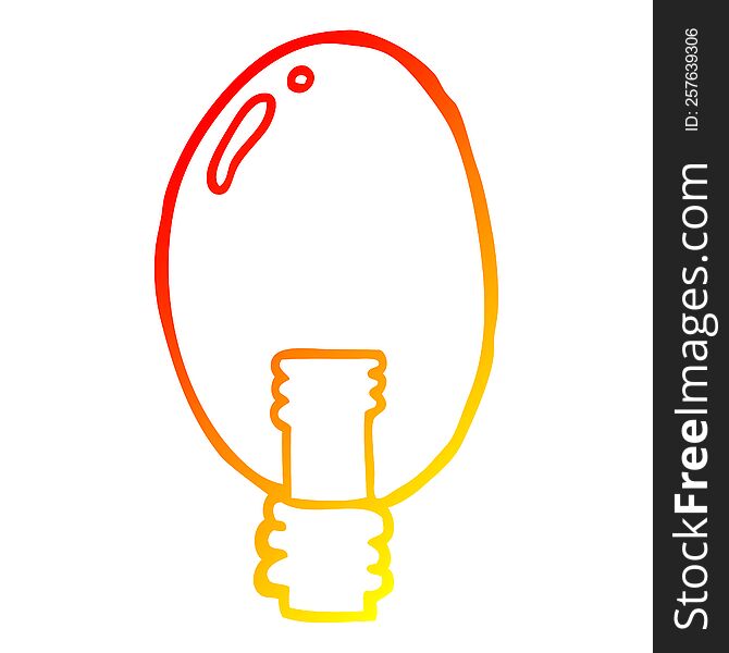 warm gradient line drawing of a cartoon electric light
