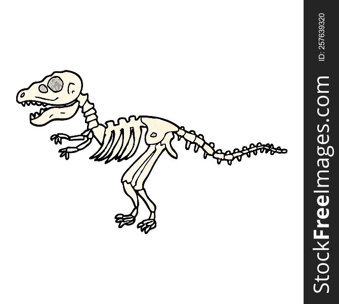 grunge textured illustration cartoon dinosaur bones