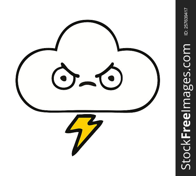 cute cartoon thunder cloud