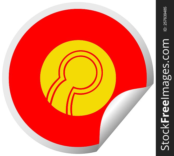 circular peeling sticker cartoon of a bowl ball