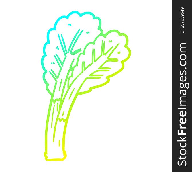 cold gradient line drawing of a cartoon rhubarb
