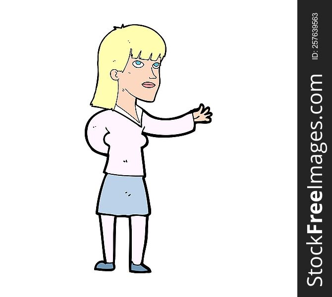 cartoon woman explaining