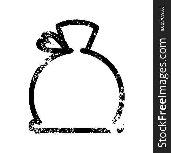 bulging sack distressed icon symbol