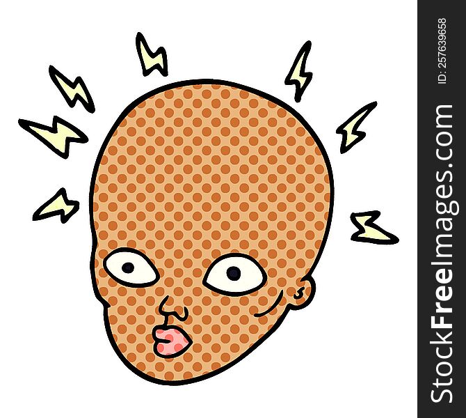 cartoon doodle bald head