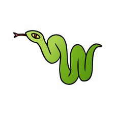Gradient Cartoon Doodle Of A Garden Snake Royalty Free Stock Photo