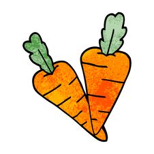 Cartoon Doodle Carrots Royalty Free Stock Photo