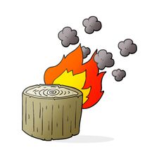 Free Cartoon Burning Log Stock Photos - 257649543