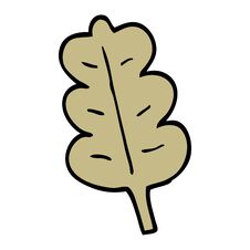 Free Cartoon Doodle Oak Leaf Stock Photo - 257649950