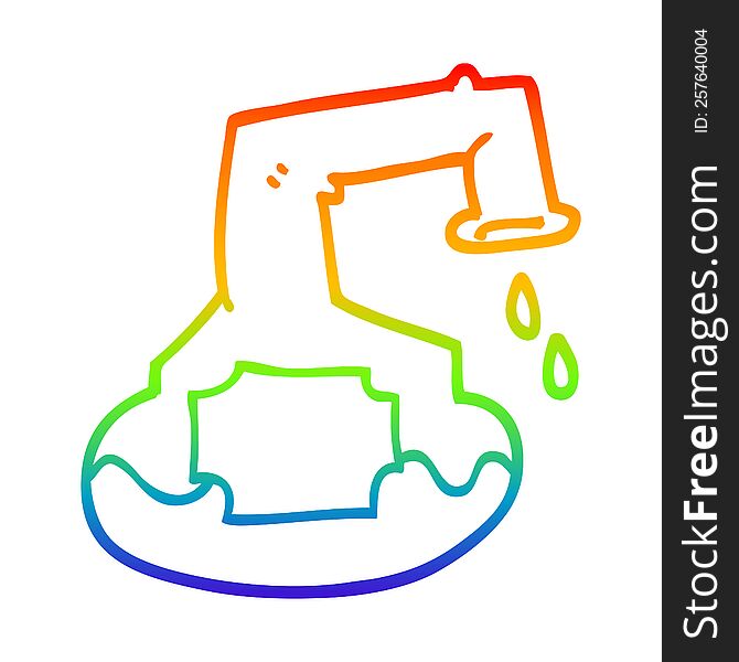 Rainbow Gradient Line Drawing Cartoon Science Experiment