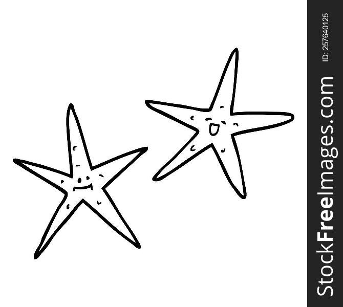 Line Drawing Cartoon Star Fish