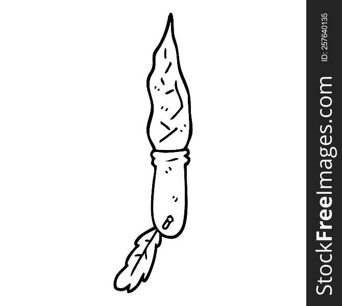 line drawing cartoon of a primitive stone dagger