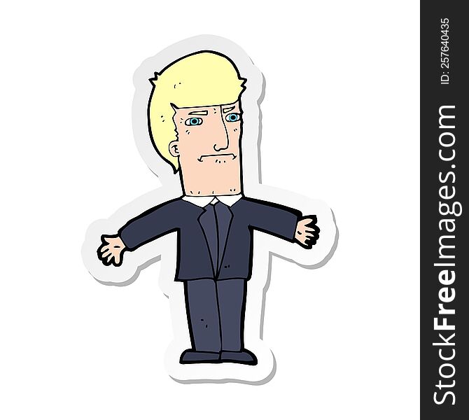 sticker of a cartoon annoyed boss