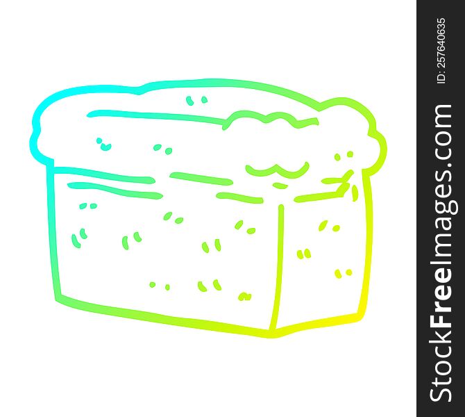 Cold Gradient Line Drawing Cartoon Loaf Of Bread