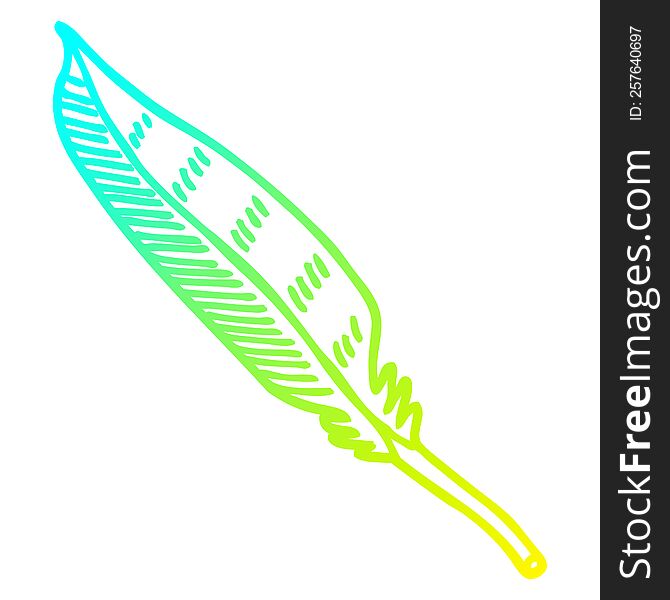 Cold Gradient Line Drawing Cartoon Feather