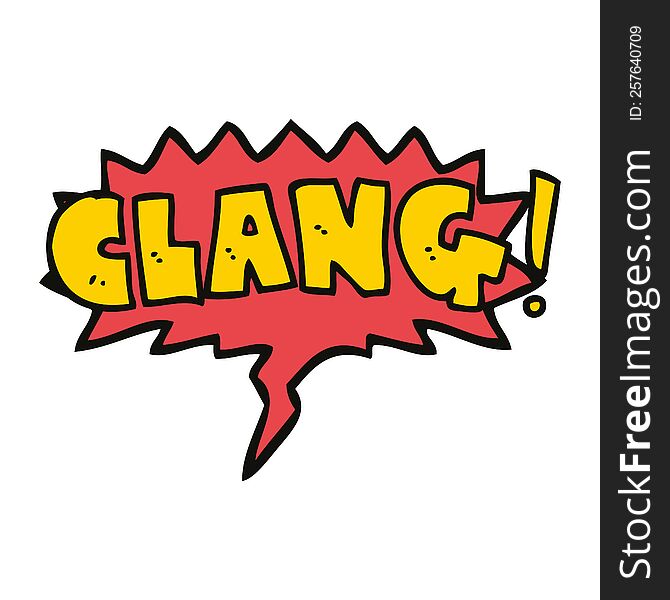 Cartoon Word Clang And Speech Bubble