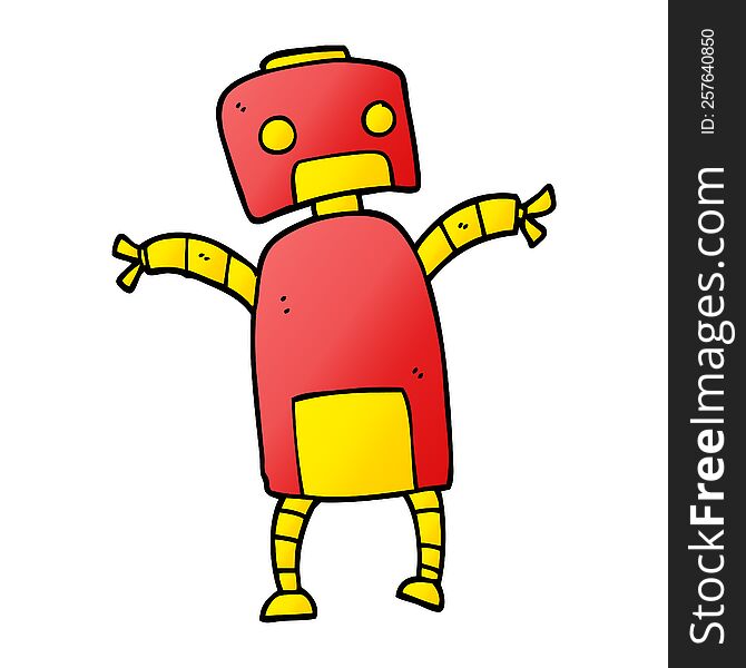 Cartoon Doodle Robot Dancing