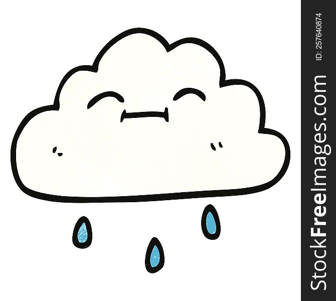 Cartoon Doodle Happy Rain Cloud