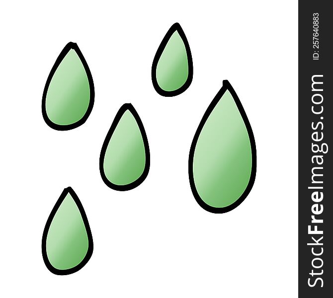 Cartoon Doodle Green Paint Droplets