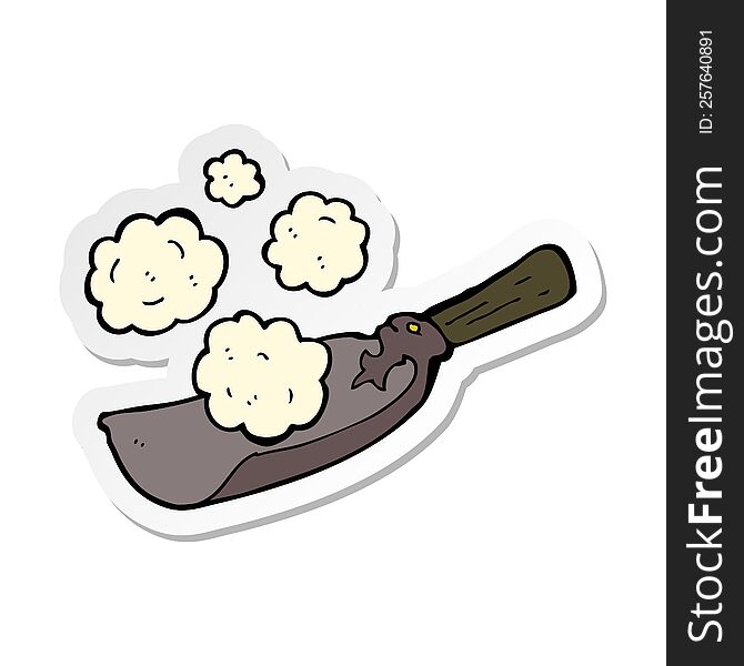 Sticker Of A Cartoon Coal Shovel