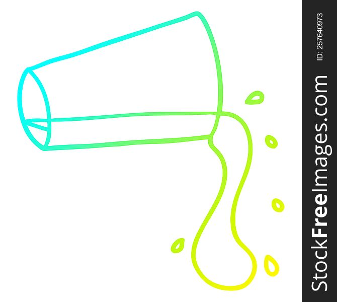 Cold Gradient Line Drawing Cartoon Cool Drink Of Water